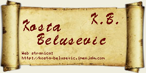 Kosta Belušević vizit kartica